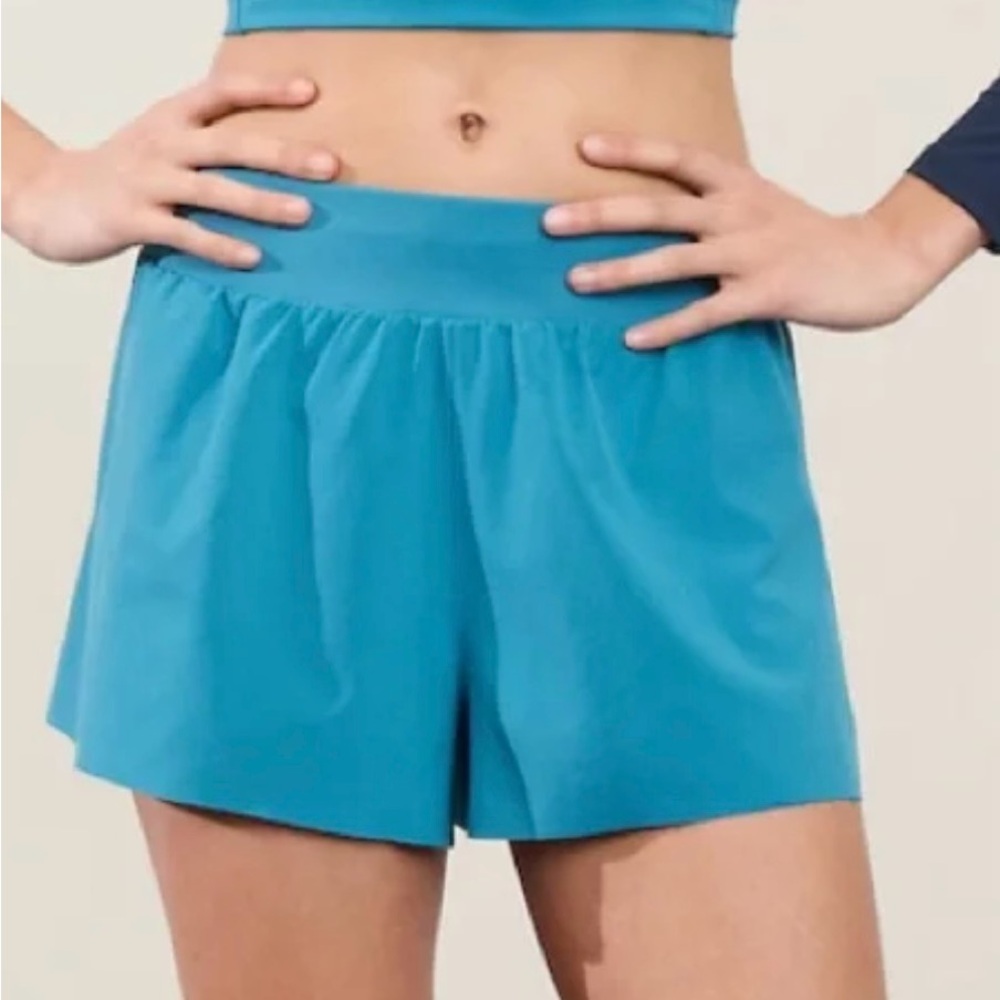 Athleta Teal Fast Route Shorts
